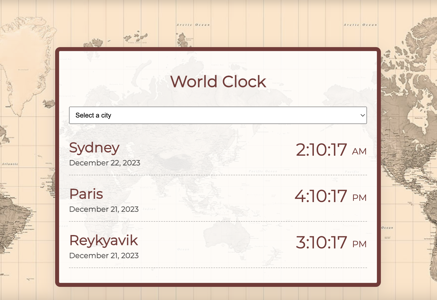 World clock app image